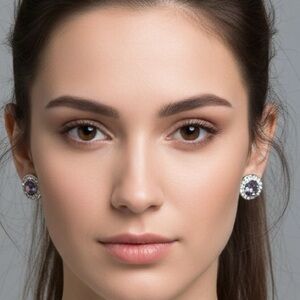 NWT Purple Crystal Stud Earrings